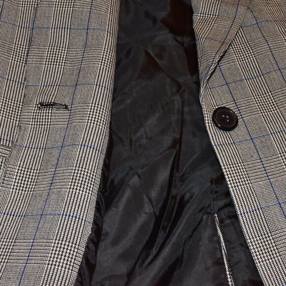 Philosophy Oversized Grey Plaid Blazer Jacket Size 12 - Picture 10 of 14